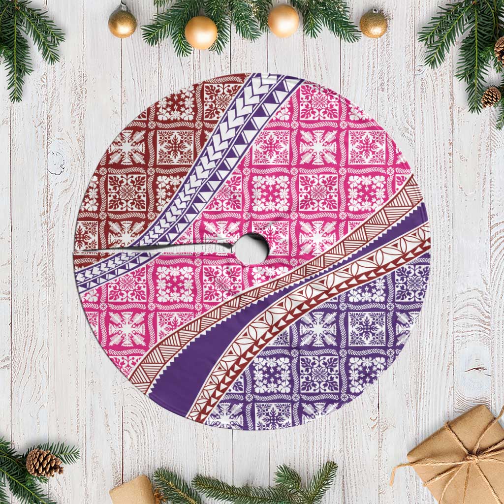 Hawaiian Quilt Pattern Tree Skirt Sweet Color Mixed LT01 Casual Pink - Polynesian Pride