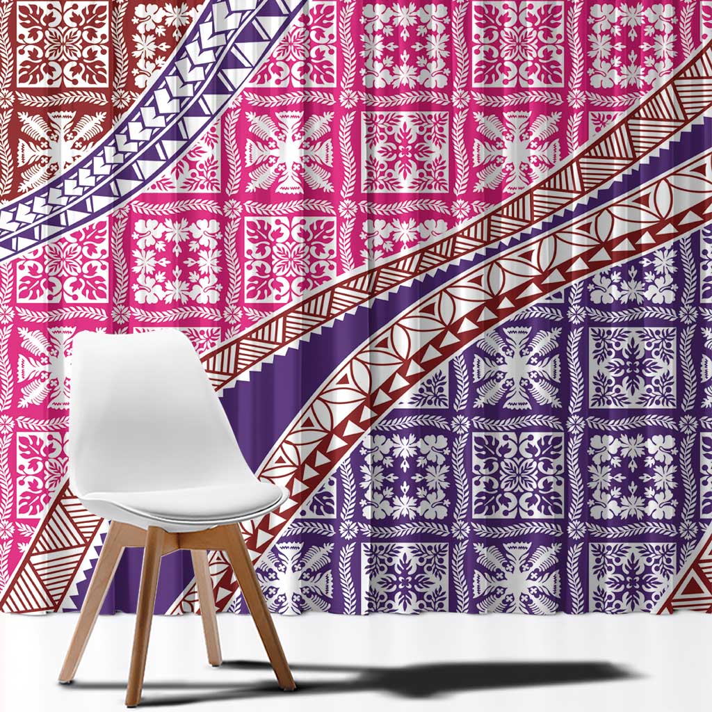 Hawaiian Quilt Pattern Window Curtain Sweet Color Mixed - Polynesian Pride