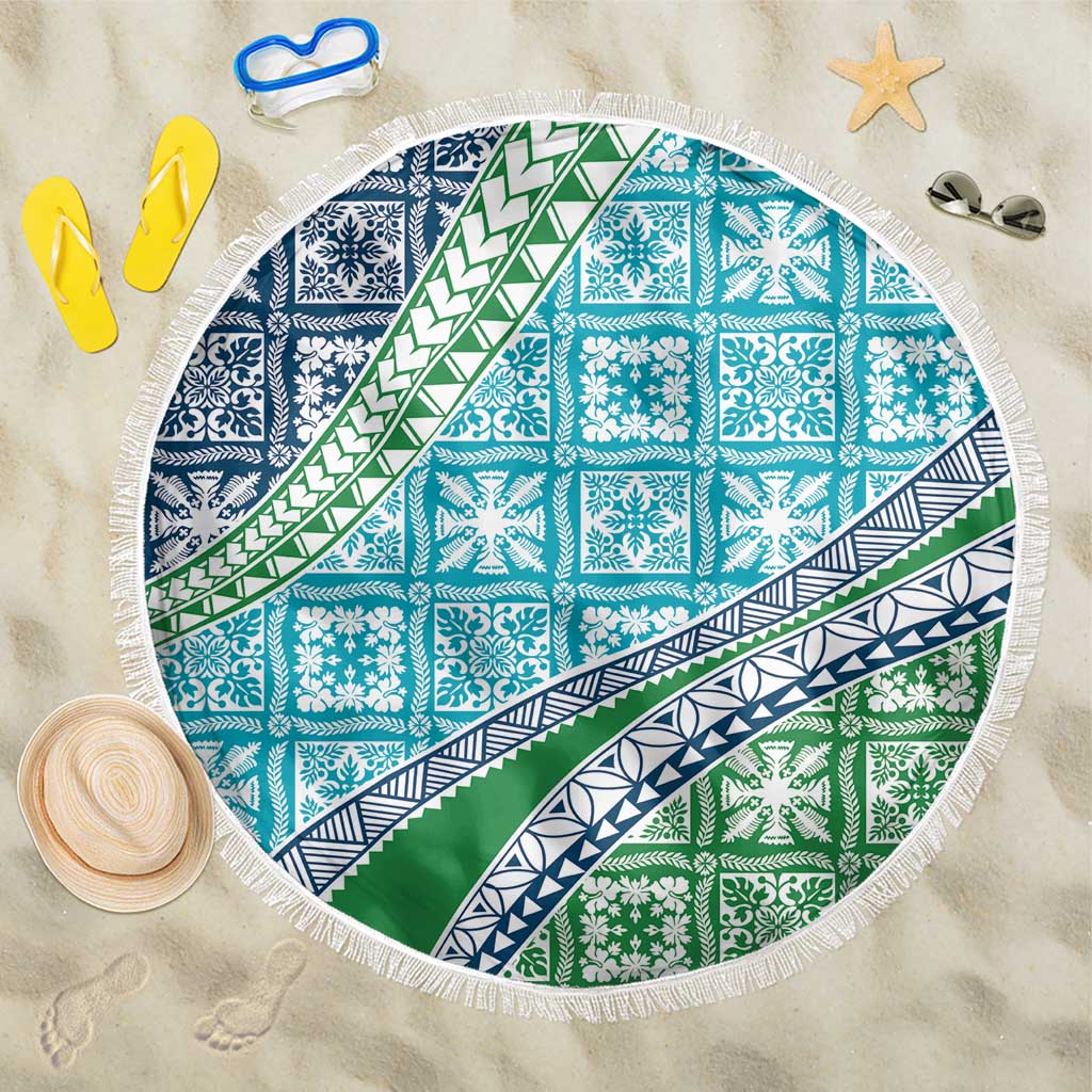 Hawaiian Quilt Pattern Beach Blanket Fresh Color Mixed LT01 One Size 150cm Green - Polynesian Pride