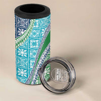 Hawaiian Quilt Pattern 4 in 1 Can Cooler Tumbler Fresh Color Mixed - Polynesian Pride
