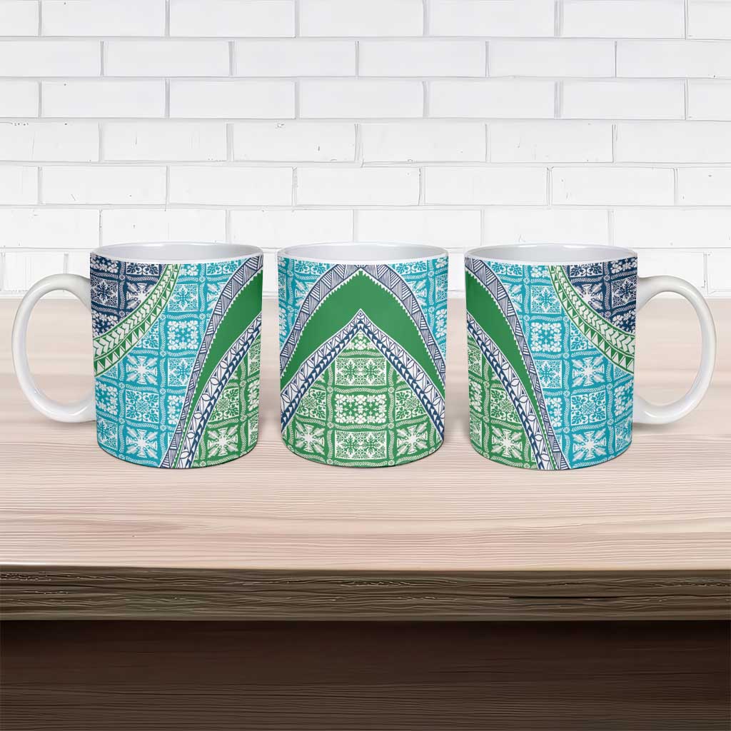 Hawaiian Quilt Pattern Ceramic Mug Fresh Color Mixed - Polynesian Pride