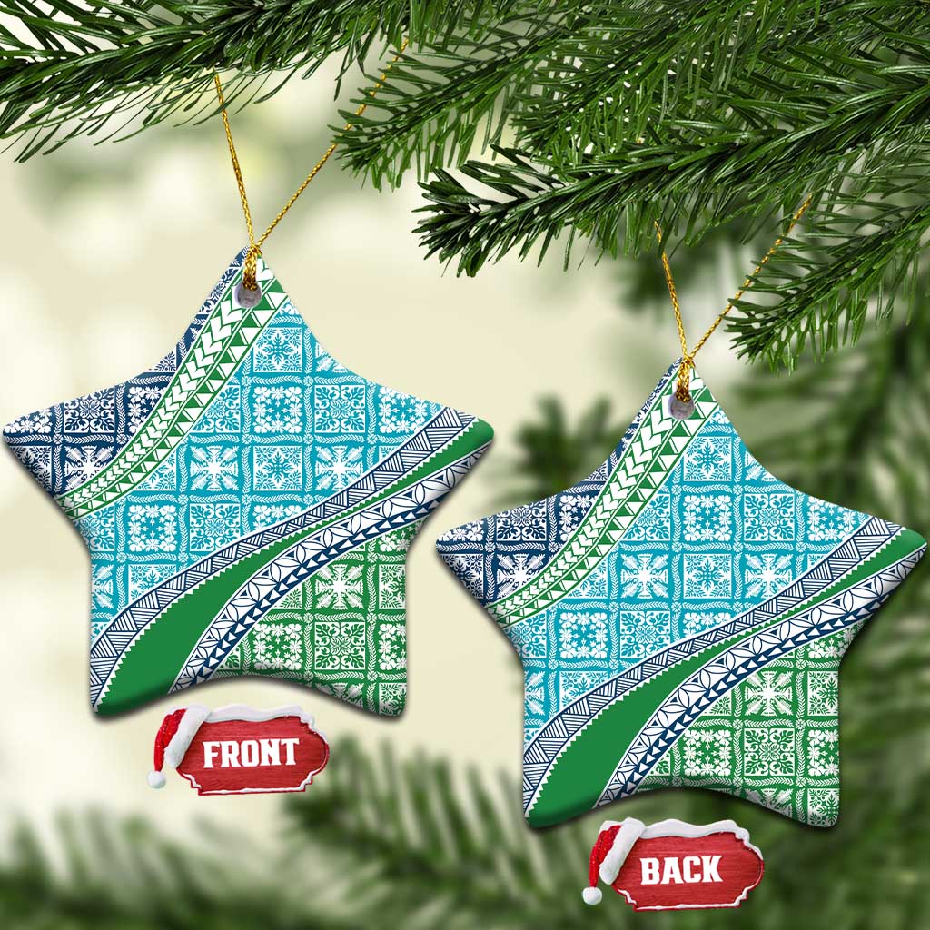 Hawaiian Quilt Pattern Ceramic Ornament Fresh Color Mixed - Polynesian Pride