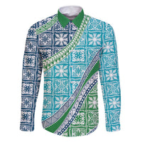 Hawaiian Quilt Pattern Family Matching Summer Maxi Dress and Hawaiian Shirt Fresh Color Mixed - Polynesian Pride