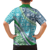 Hawaiian Quilt Pattern Family Matching Tank Maxi Dress and Hawaiian Shirt Fresh Color Mixed - Polynesian Pride