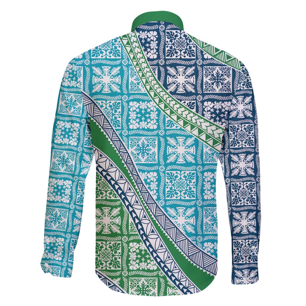 Hawaiian Quilt Pattern Family Matching Tank Maxi Dress and Hawaiian Shirt Fresh Color Mixed - Polynesian Pride