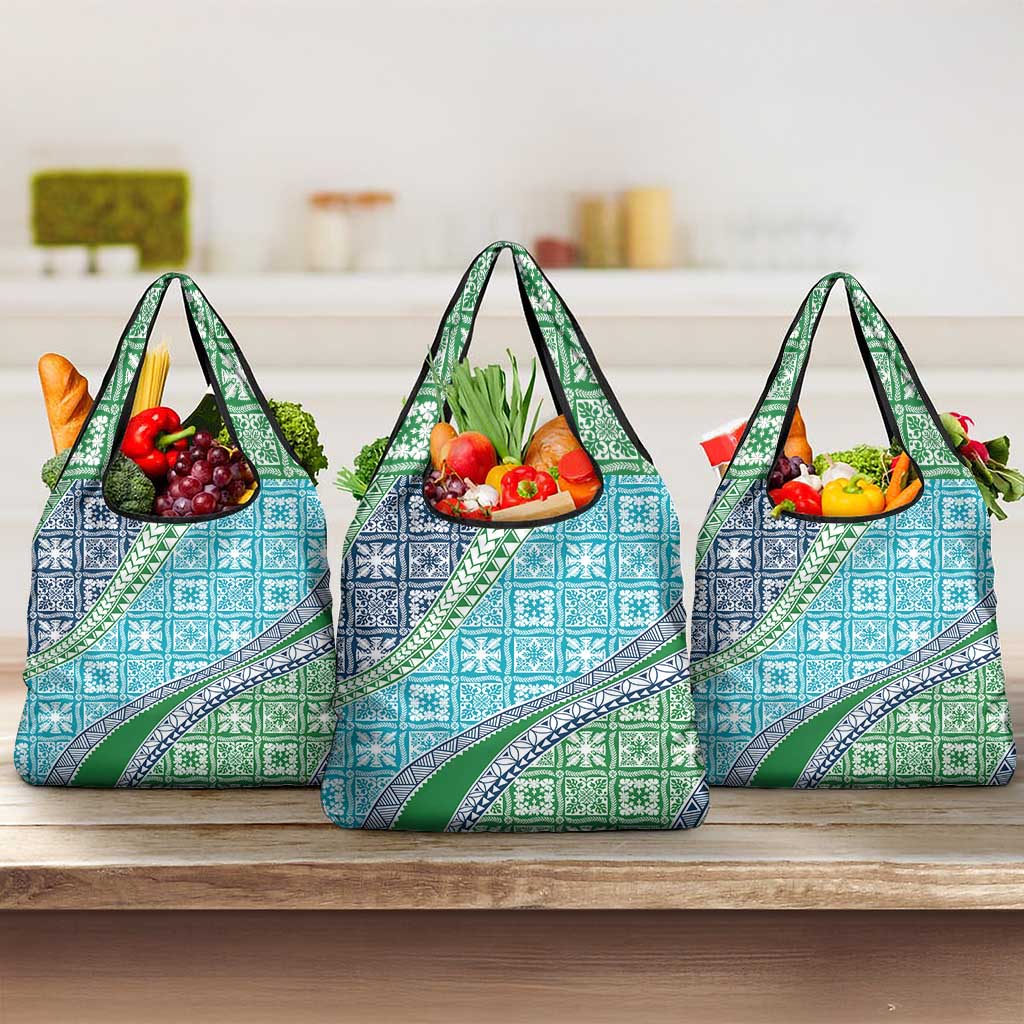 Hawaiian Quilt Pattern Grocery Bag Fresh Color Mixed - Polynesian Pride