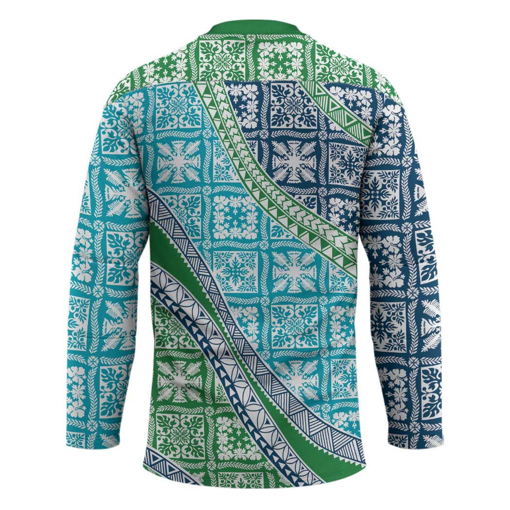 Hawaiian Quilt Pattern Hockey Jersey Fresh Color Mixed - Polynesian Pride