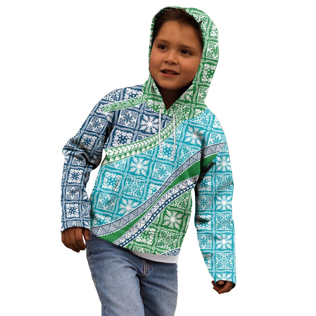 Hawaiian Quilt Pattern Kid Hoodie Fresh Color Mixed - Polynesian Pride