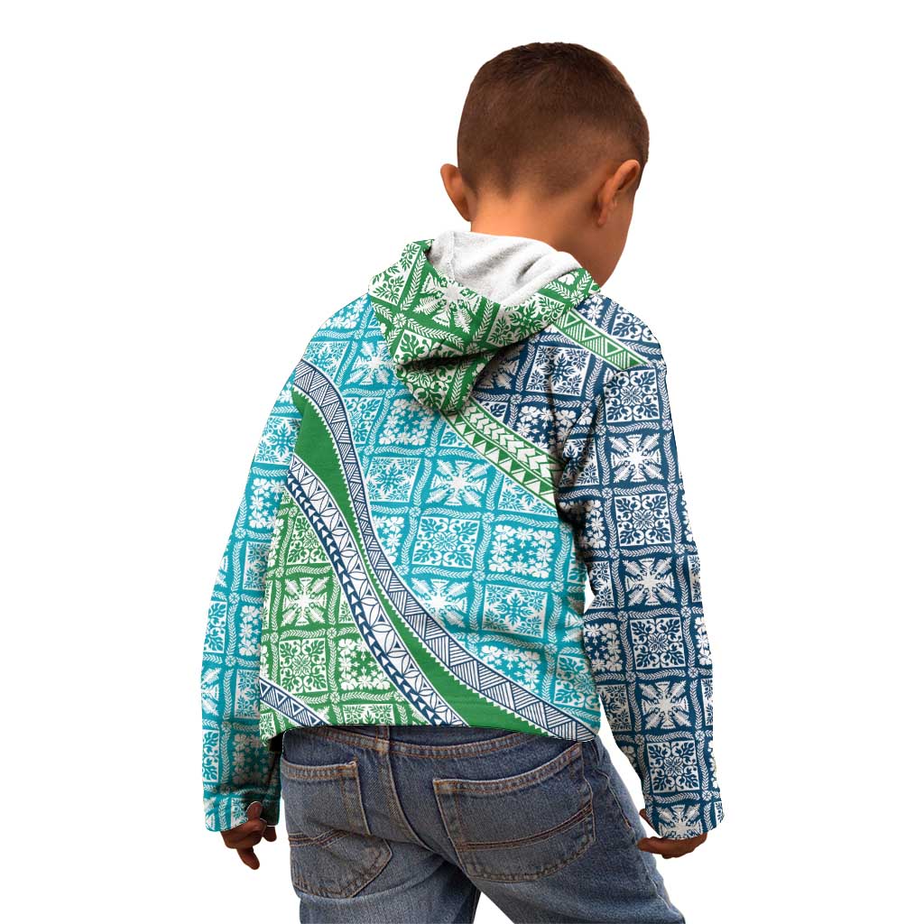 Hawaiian Quilt Pattern Kid Hoodie Fresh Color Mixed - Polynesian Pride