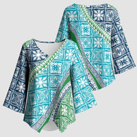 Hawaiian Quilt Pattern Kimono Sleeve Blouse Fresh Color Mixed - Polynesian Pride