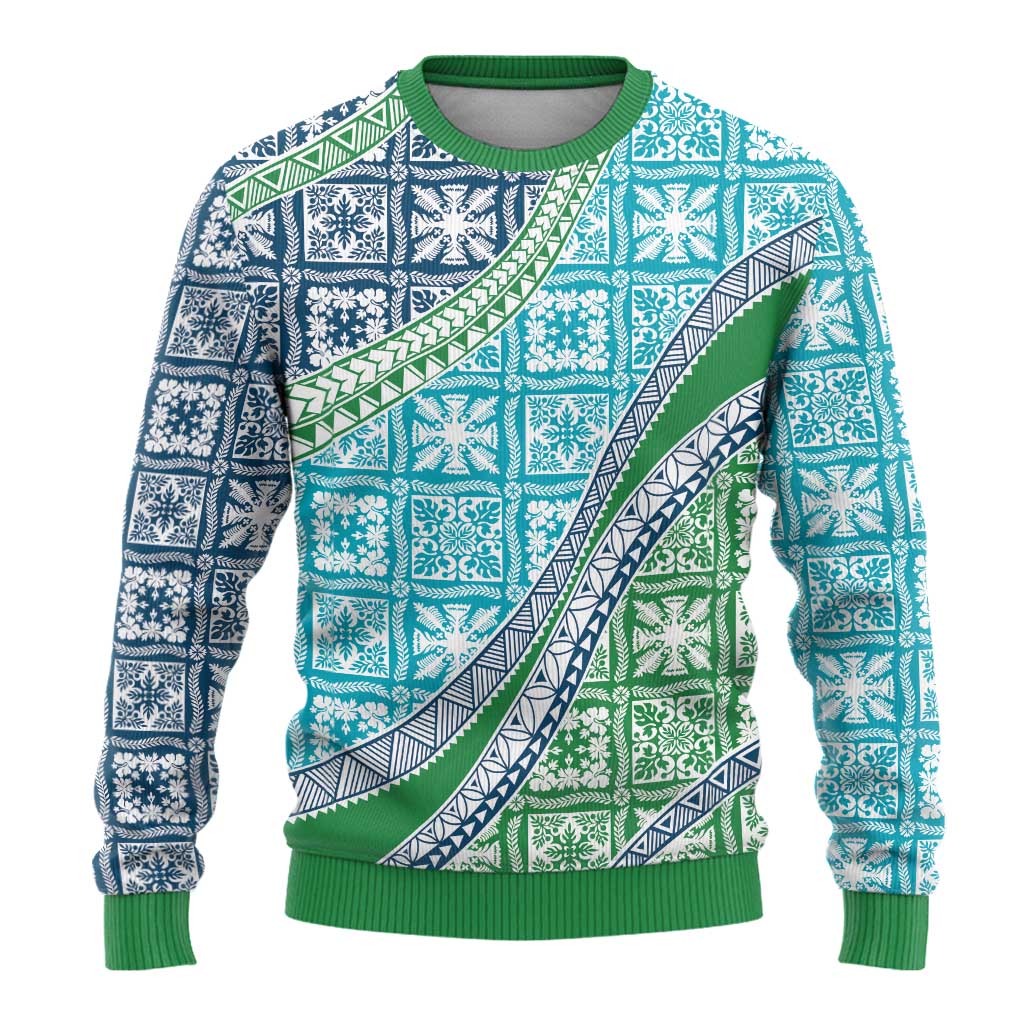 Hawaiian Quilt Pattern Ugly Christmas Sweater Fresh Color Mixed - Polynesian Pride