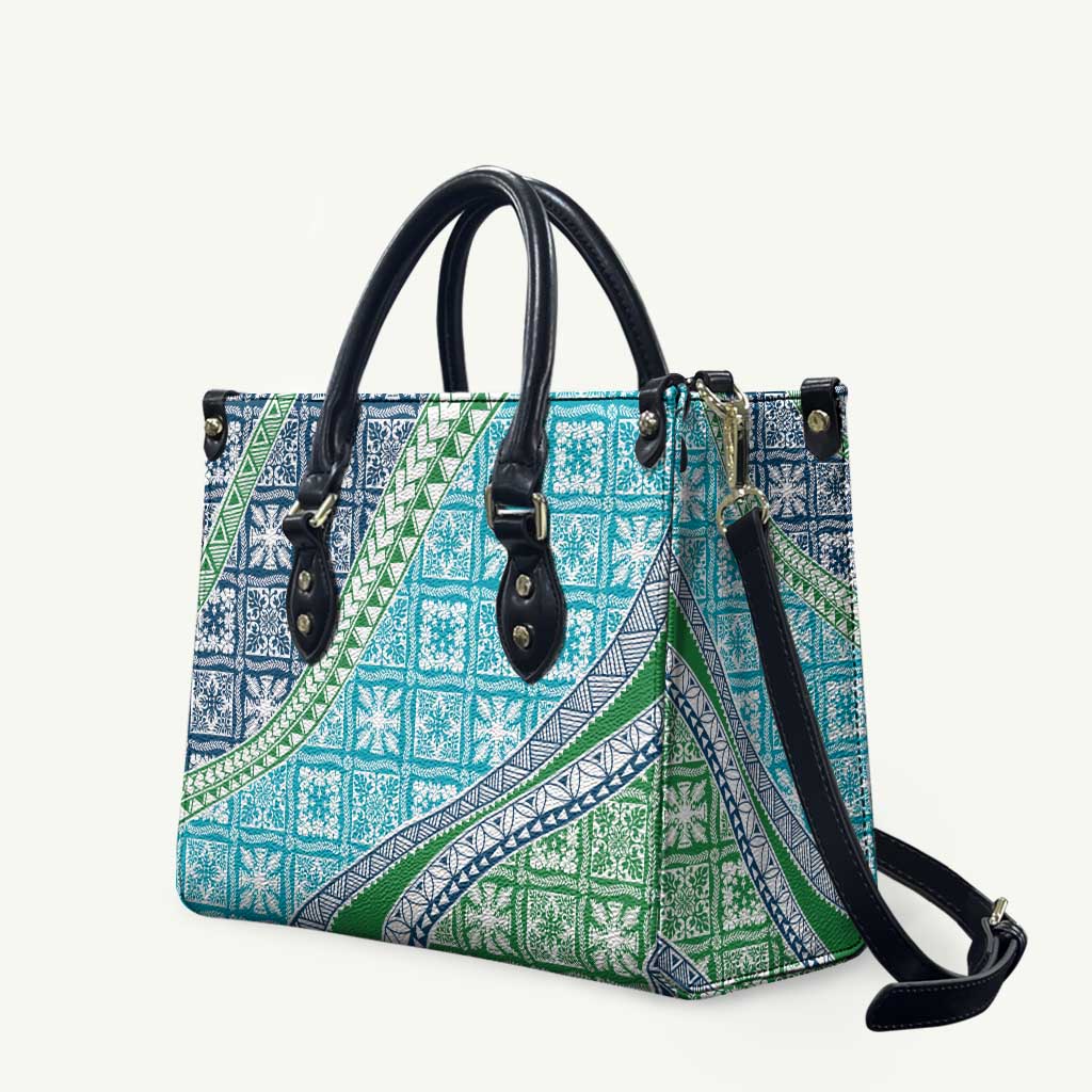 Hawaiian Quilt Pattern Leather Bag Fresh Color Mixed LT01 Green - Polynesian Pride