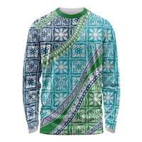 Hawaiian Quilt Pattern Long Sleeve Shirt Fresh Color Mixed - Polynesian Pride