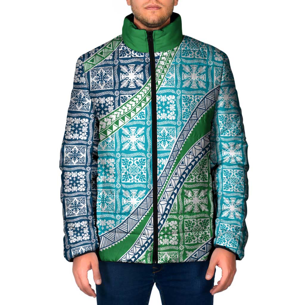 Hawaiian Quilt Pattern Padded Jacket Fresh Color Mixed - Polynesian Pride