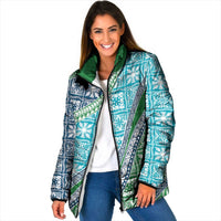 Hawaiian Quilt Pattern Padded Jacket Fresh Color Mixed - Polynesian Pride