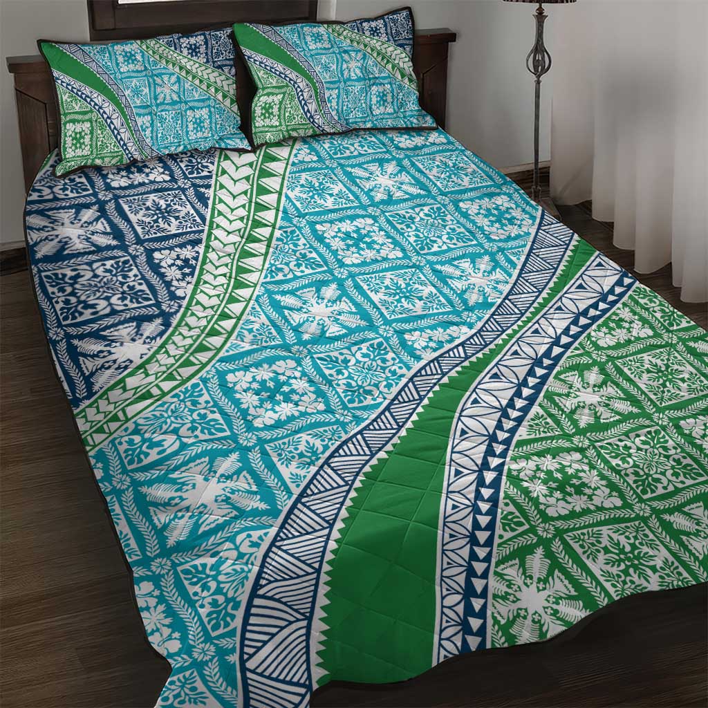 Hawaiian Quilt Pattern Quilt Bed Set Fresh Color Mixed - Polynesian Pride