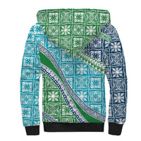 Hawaiian Quilt Pattern Sherpa Hoodie Fresh Color Mixed - Polynesian Pride