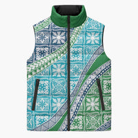 Hawaiian Quilt Pattern Sleeveless Puffer Jacket Fresh Color Mixed - Polynesian Pride