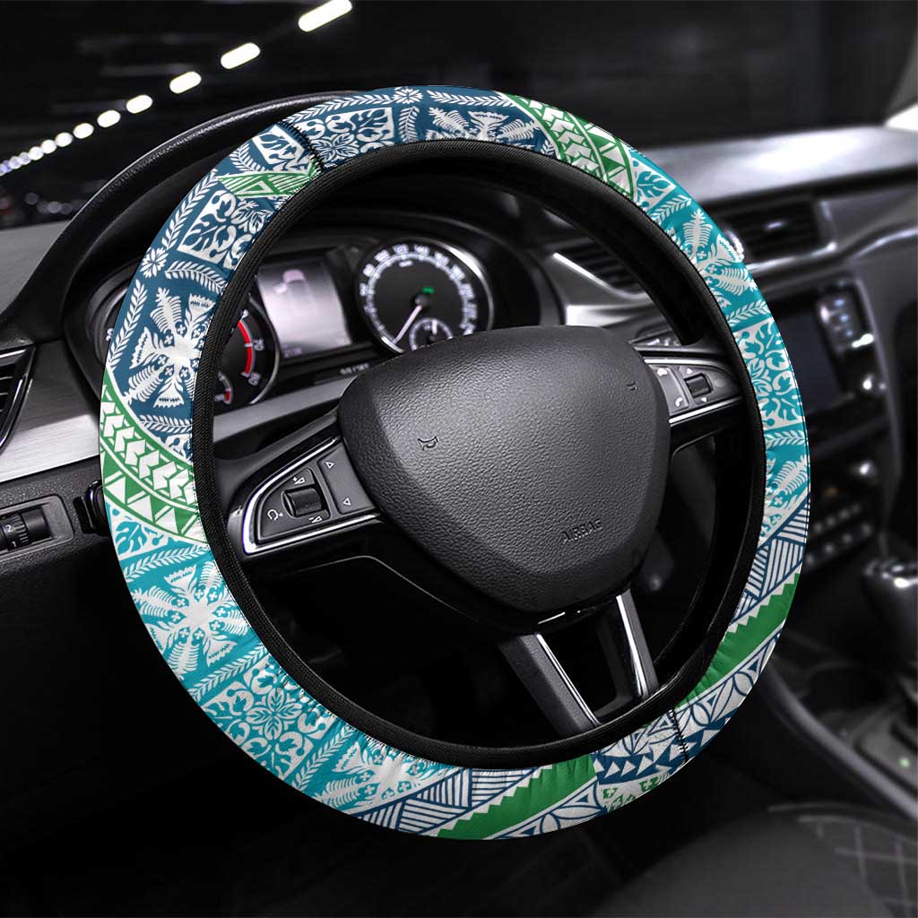 Hawaiian Quilt Pattern Steering Wheel Cover Fresh Color Mixed - Polynesian Pride