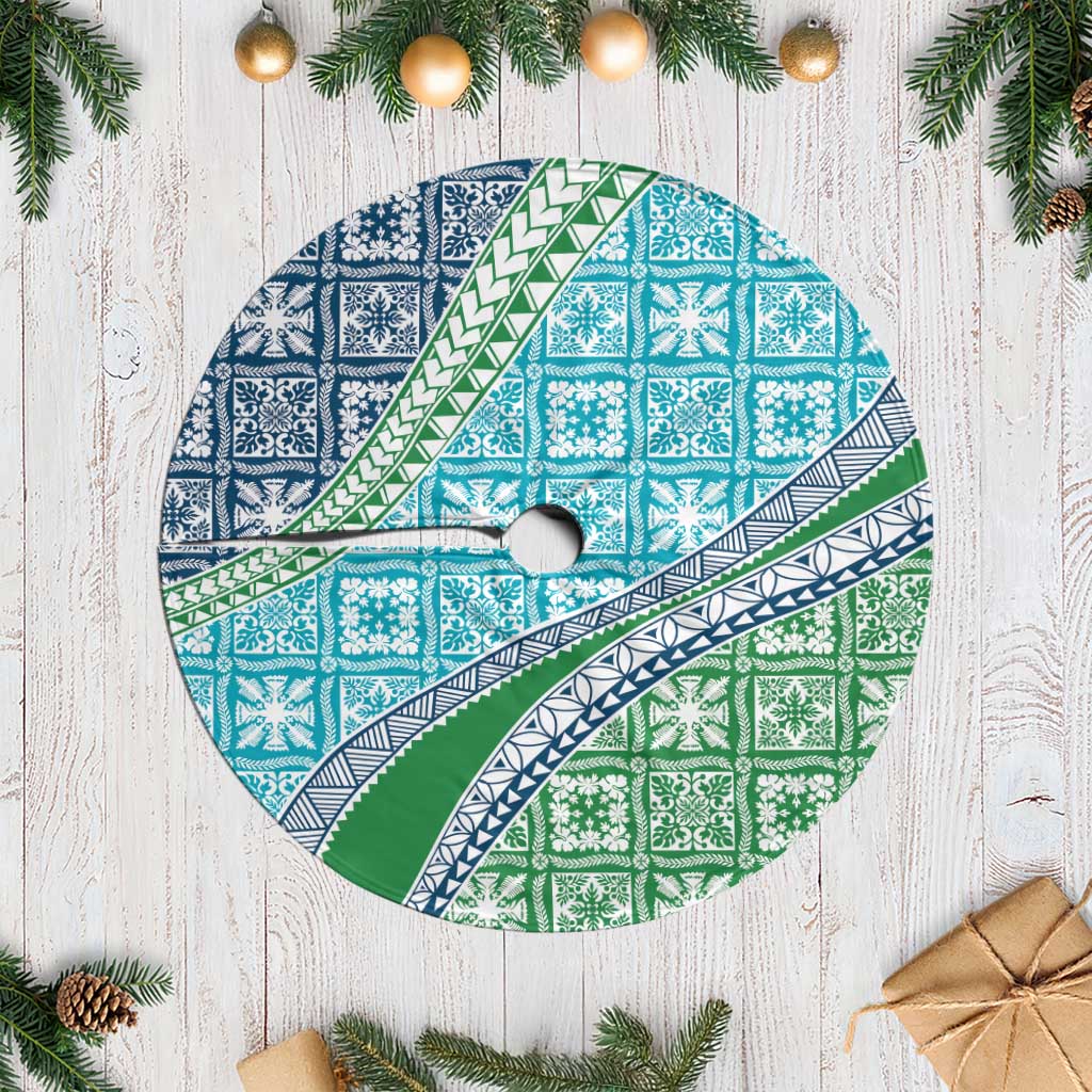 Hawaiian Quilt Pattern Tree Skirt Fresh Color Mixed LT01 Casual Green - Polynesian Pride