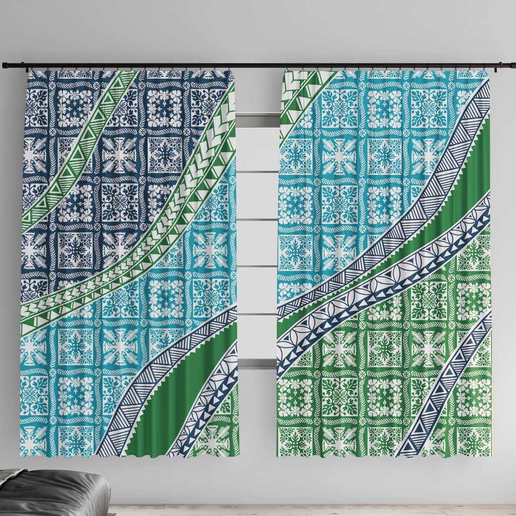 Hawaiian Quilt Pattern Window Curtain Fresh Color Mixed - Polynesian Pride