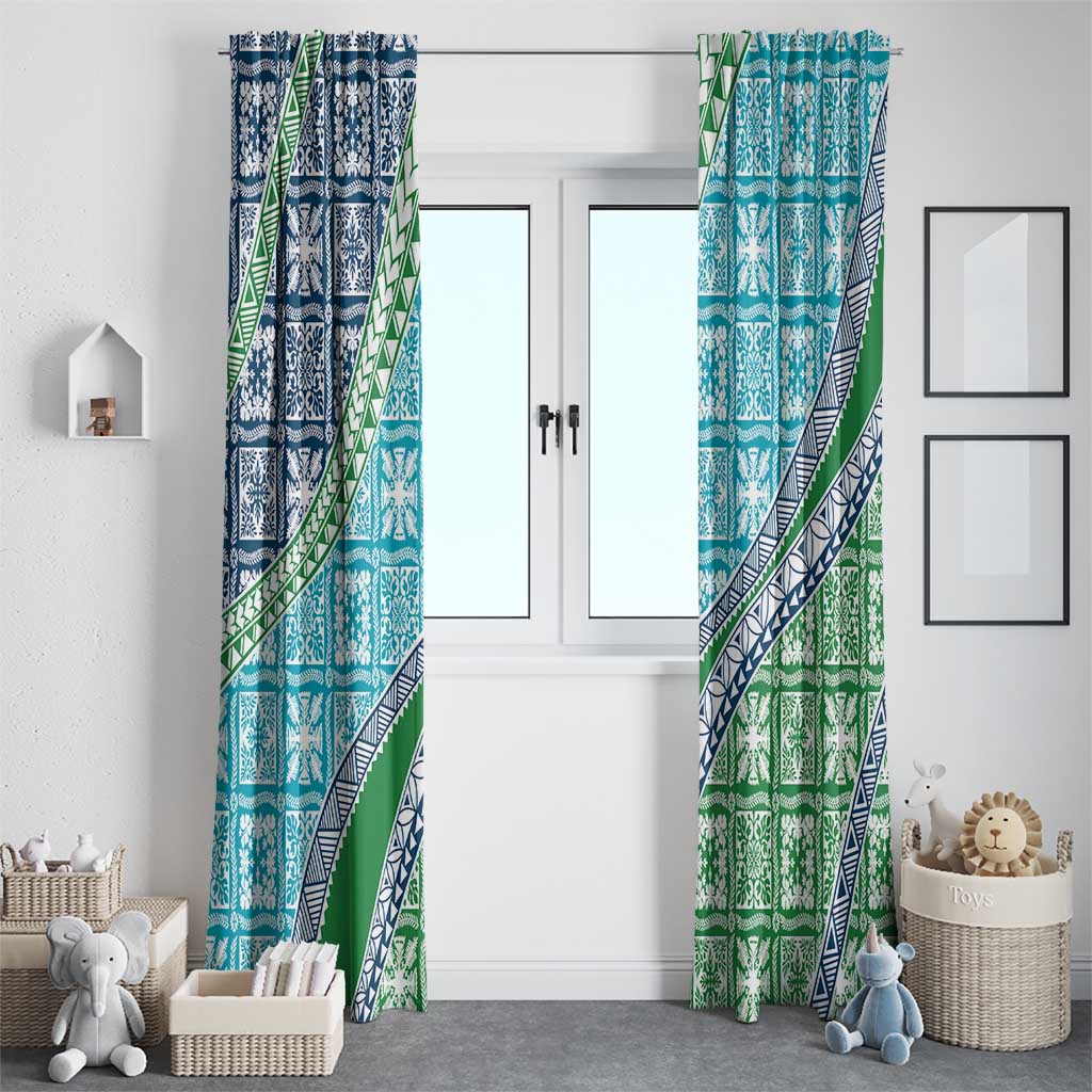 Hawaiian Quilt Pattern Window Curtain Fresh Color Mixed - Polynesian Pride