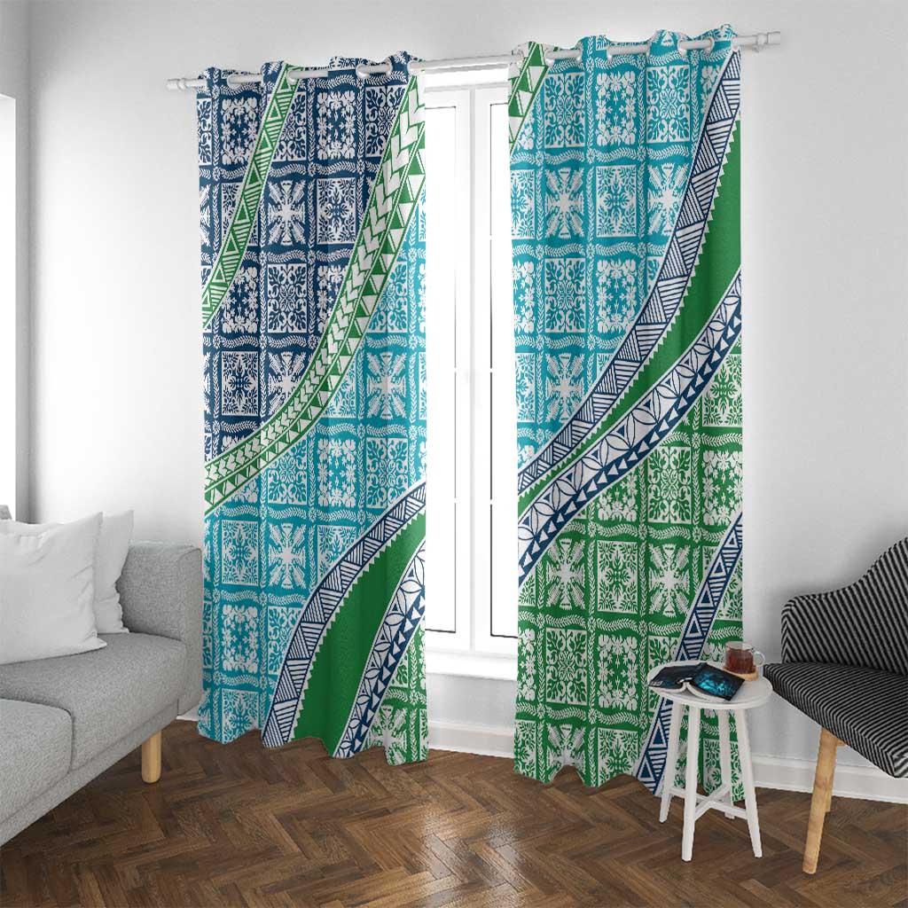 Hawaiian Quilt Pattern Window Curtain Fresh Color Mixed - Polynesian Pride