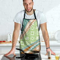 Hawaiian Quilt Pattern Apron Green Chestnut Color Mixed - Polynesian Pride