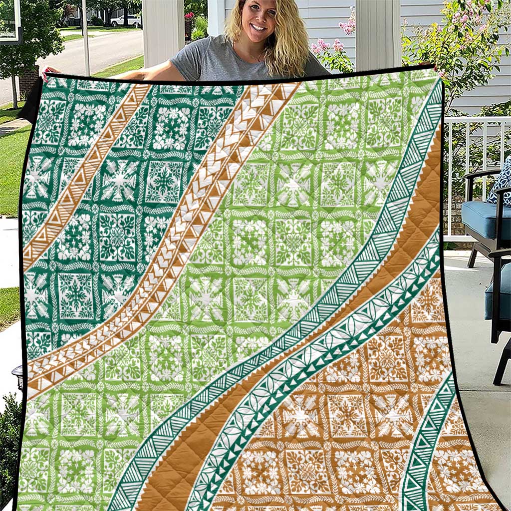 Hawaiian Quilt Pattern Quilt Green Chestnut Color Mixed LT01 Green - Polynesian Pride