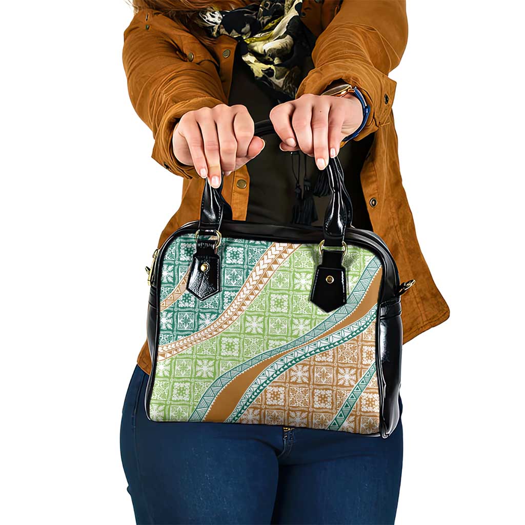 Hawaiian Quilt Pattern Shoulder Handbag Green Chestnut Color Mixed LT01 One Size Green - Polynesian Pride