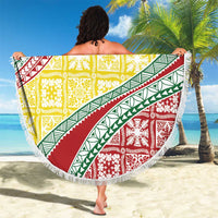 Hawaiian Quilt Pattern Beach Blanket Special Color Mixed - Polynesian Pride