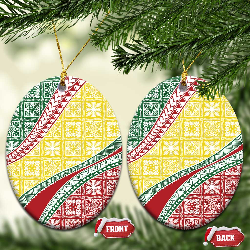 Hawaiian Quilt Pattern Ceramic Ornament Special Color Mixed - Polynesian Pride