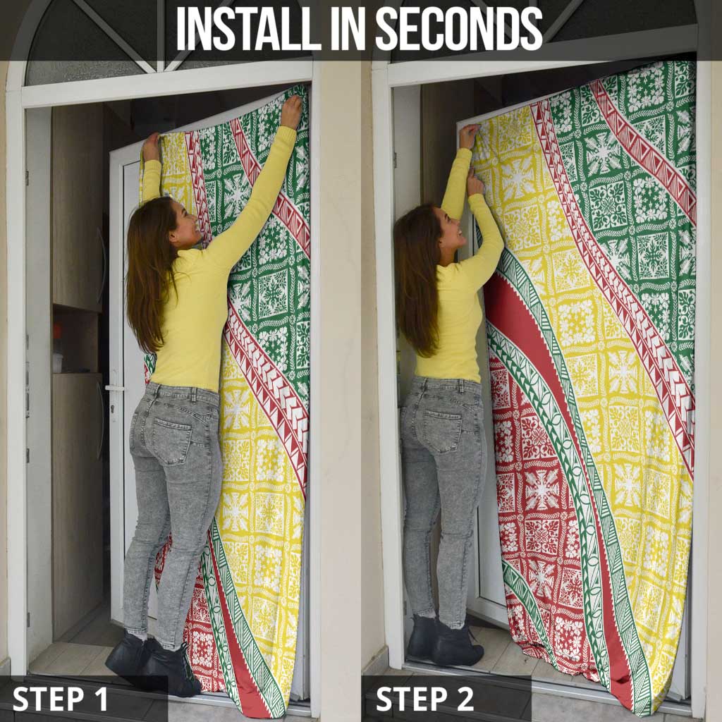 Hawaiian Quilt Pattern Door Cover Special Color Mixed - Polynesian Pride