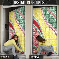 Hawaiian Quilt Pattern Door Cover Special Color Mixed - Polynesian Pride