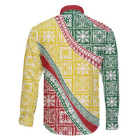 Hawaiian Quilt Pattern Family Matching Off Shoulder Maxi Dress and Hawaiian Shirt Special Color Mixed - Polynesian Pride