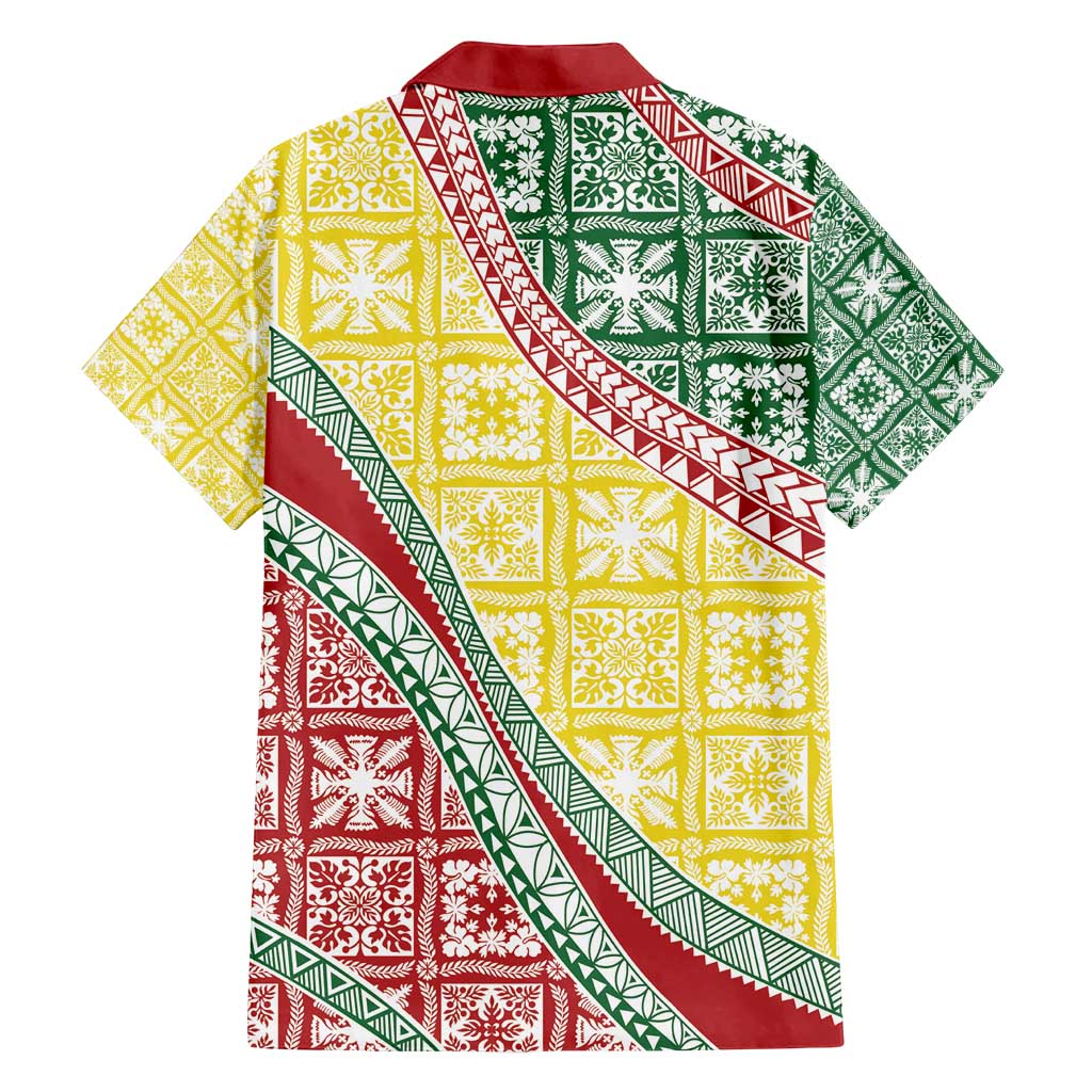 Hawaiian Quilt Pattern Family Matching Tank Maxi Dress and Hawaiian Shirt Special Color Mixed - Polynesian Pride