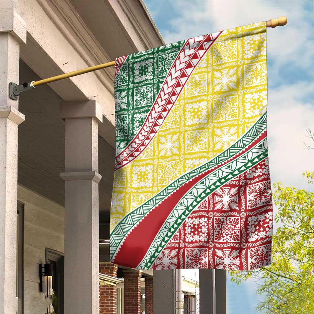 Hawaiian Quilt Pattern Garden Flag Special Color Mixed - Polynesian Pride