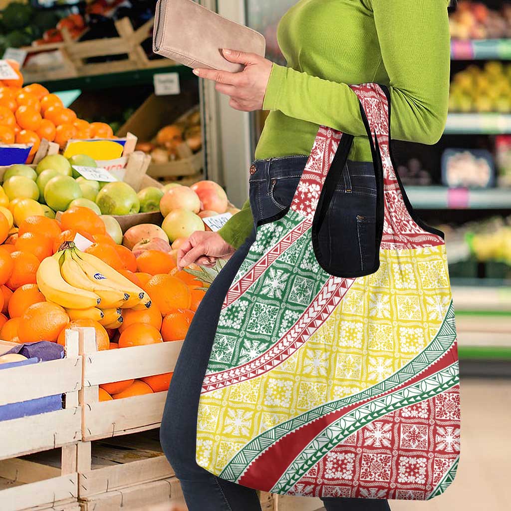 Hawaiian Quilt Pattern Grocery Bag Special Color Mixed - Polynesian Pride