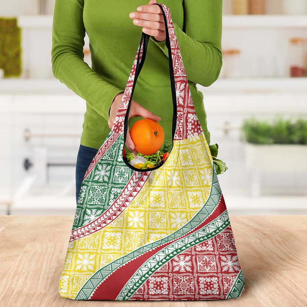 Hawaiian Quilt Pattern Grocery Bag Special Color Mixed - Polynesian Pride
