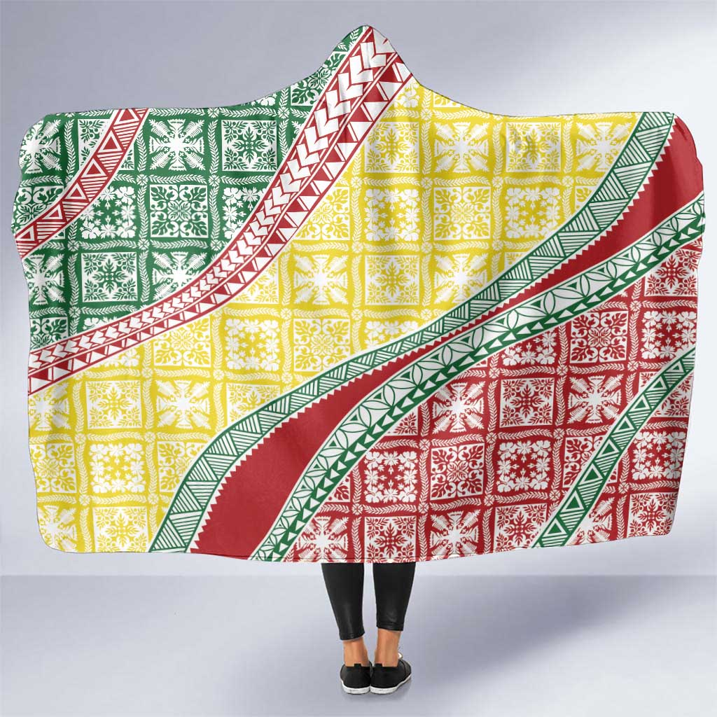 Hawaiian Quilt Pattern Hooded Blanket Special Color Mixed LT01 One Size Multicolor - Polynesian Pride