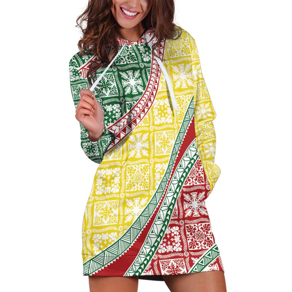Hawaiian Quilt Pattern Hoodie Dress Special Color Mixed - Polynesian Pride