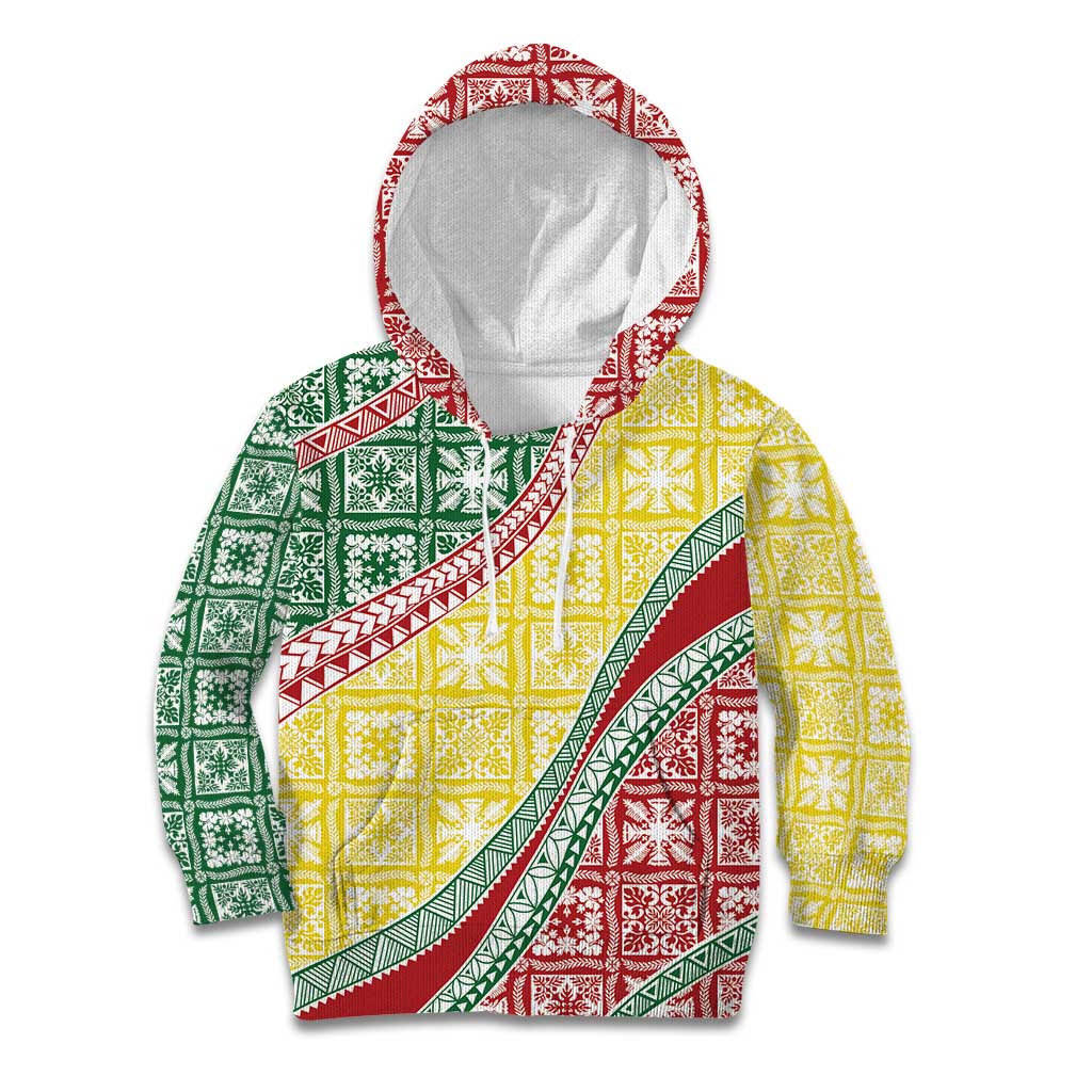 Hawaiian Quilt Pattern Kid Hoodie Special Color Mixed - Polynesian Pride