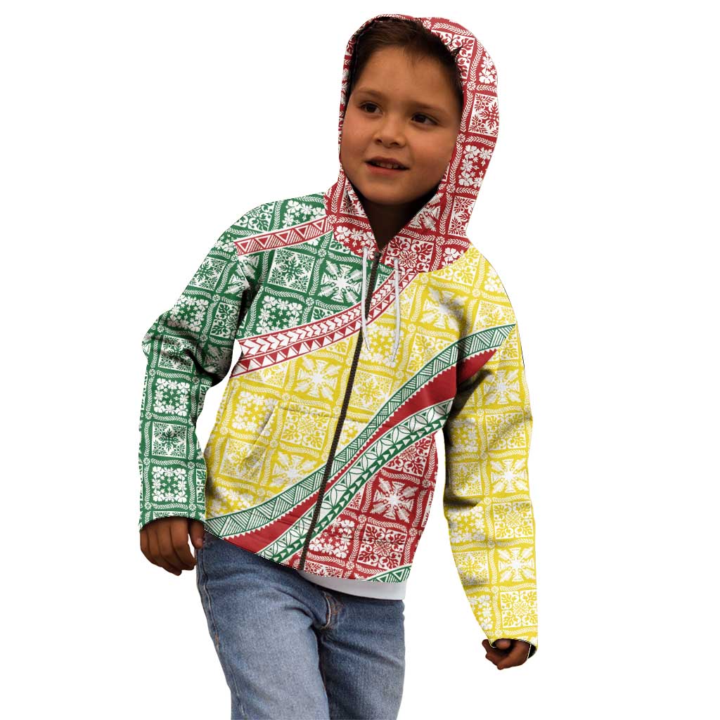 Hawaiian Quilt Pattern Kid Hoodie Special Color Mixed - Polynesian Pride