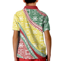 Hawaiian Quilt Pattern Kid Polo Shirt Special Color Mixed - Polynesian Pride