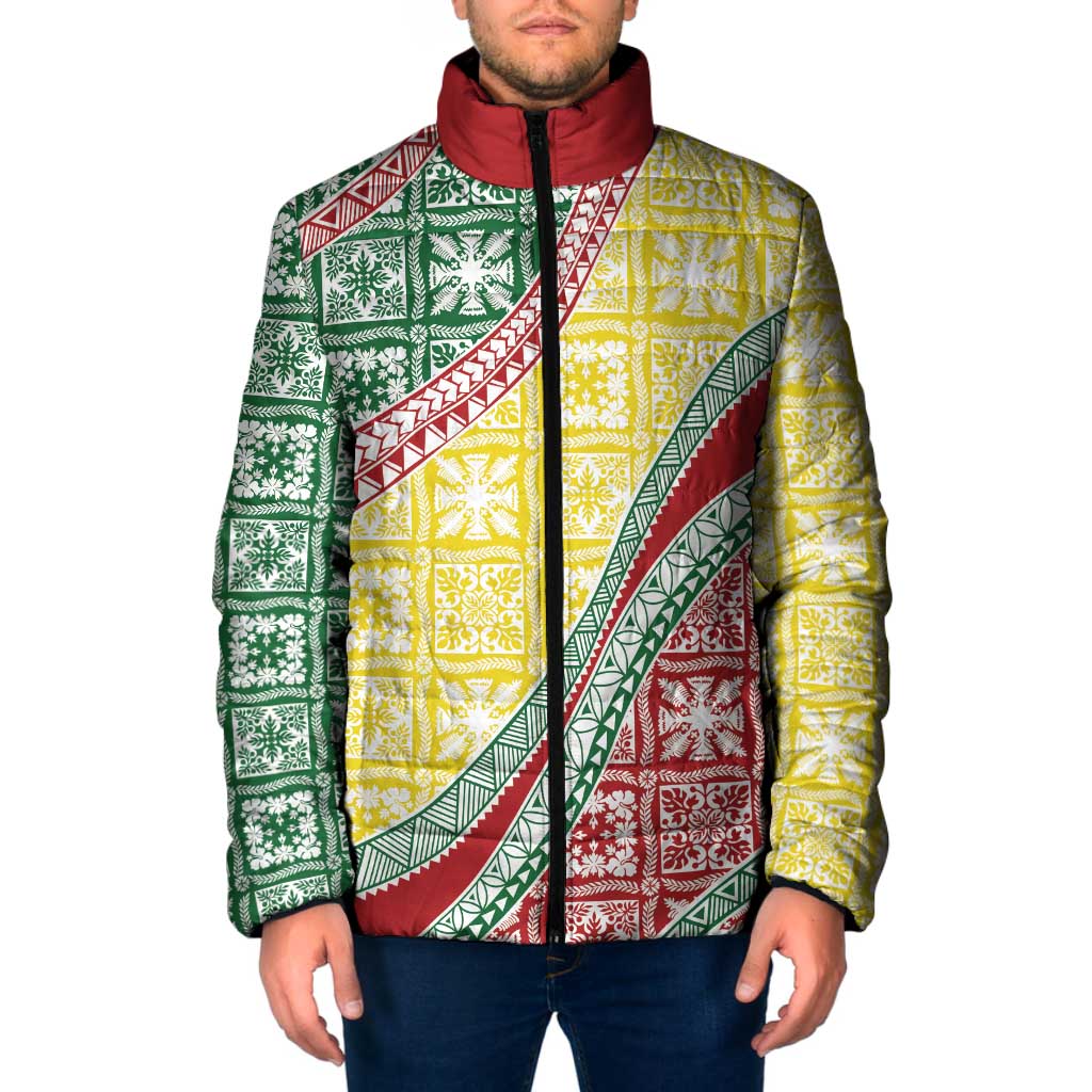 Hawaiian Quilt Pattern Padded Jacket Special Color Mixed LT01 Men Multicolor - Polynesian Pride
