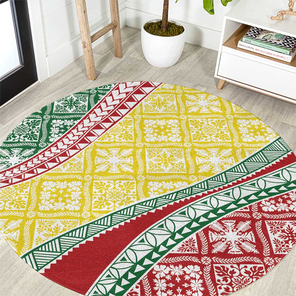 Hawaiian Quilt Pattern Round Carpet Special Color Mixed LT01 Multicolor - Polynesian Pride