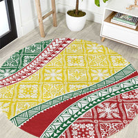 Hawaiian Quilt Pattern Round Carpet Special Color Mixed LT01 Multicolor - Polynesian Pride