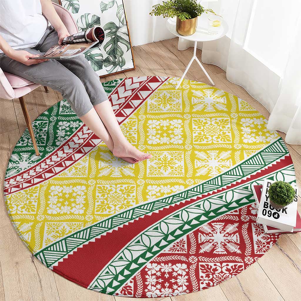 Hawaiian Quilt Pattern Round Carpet Special Color Mixed LT01 - Polynesian Pride