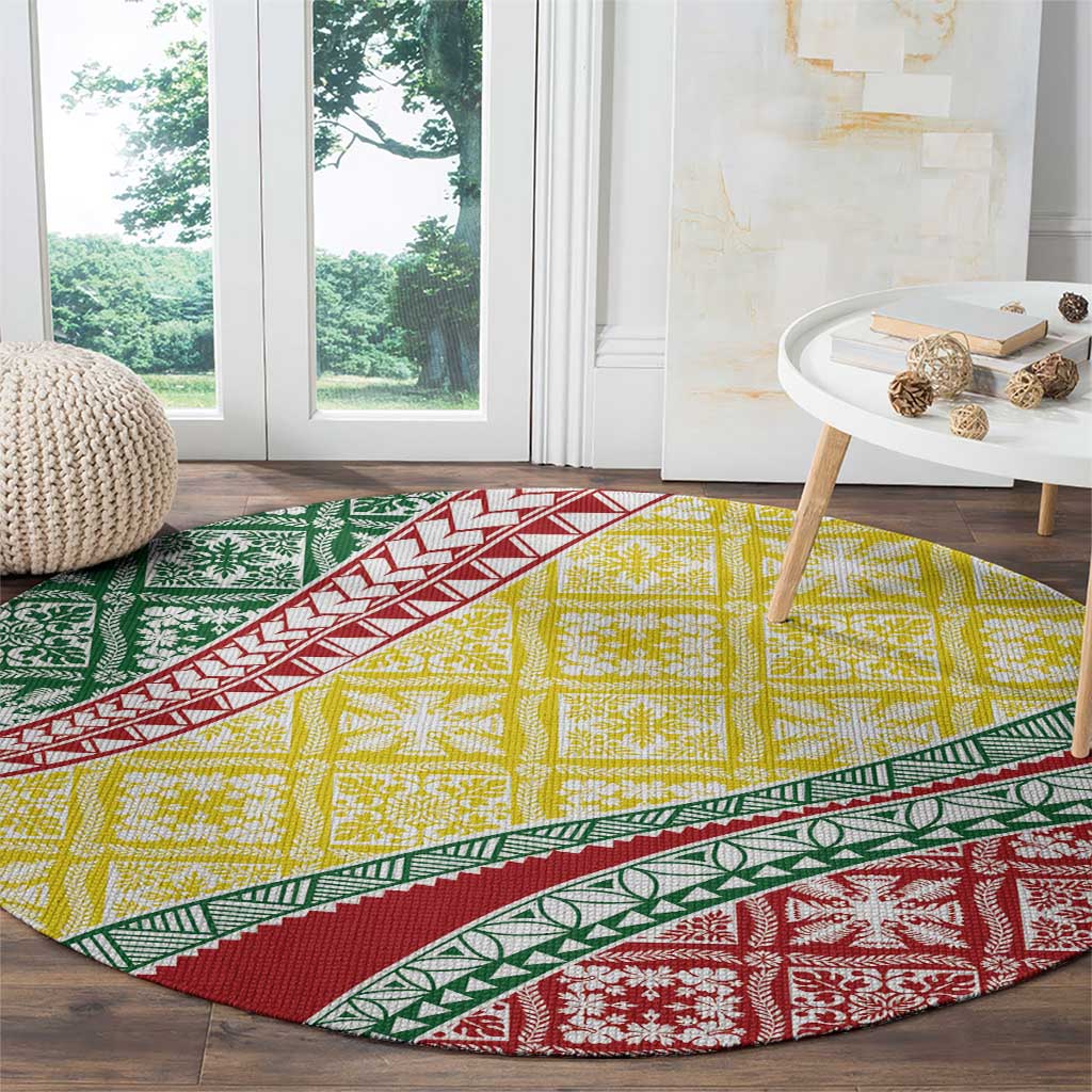 Hawaiian Quilt Pattern Round Carpet Special Color Mixed LT01 - Polynesian Pride