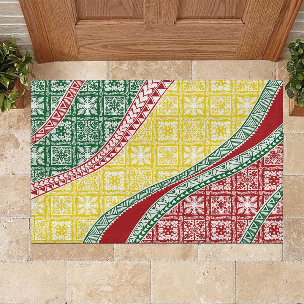 Hawaiian Quilt Pattern Rubber Doormat Special Color Mixed LT01 Multicolor - Polynesian Pride